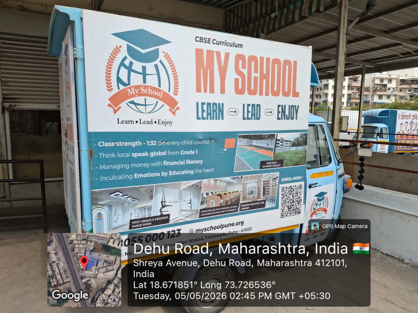 My School ad installed on a commercial vehicle